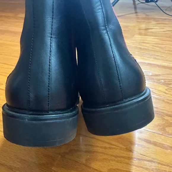 Calvin Klein Dameon Men’s Black Leather Lace-Up Boot with Red Side Panels 11.5 - Picture 7 of 10